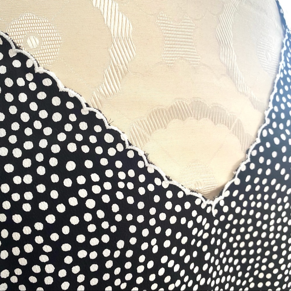 GiGio Black & White Polka Dot Satin Cami Top